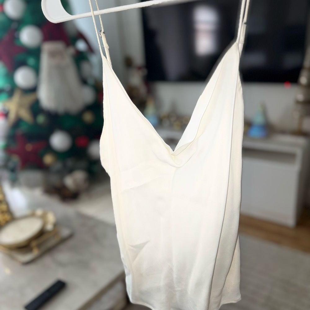 Zara Ivory Satin Top